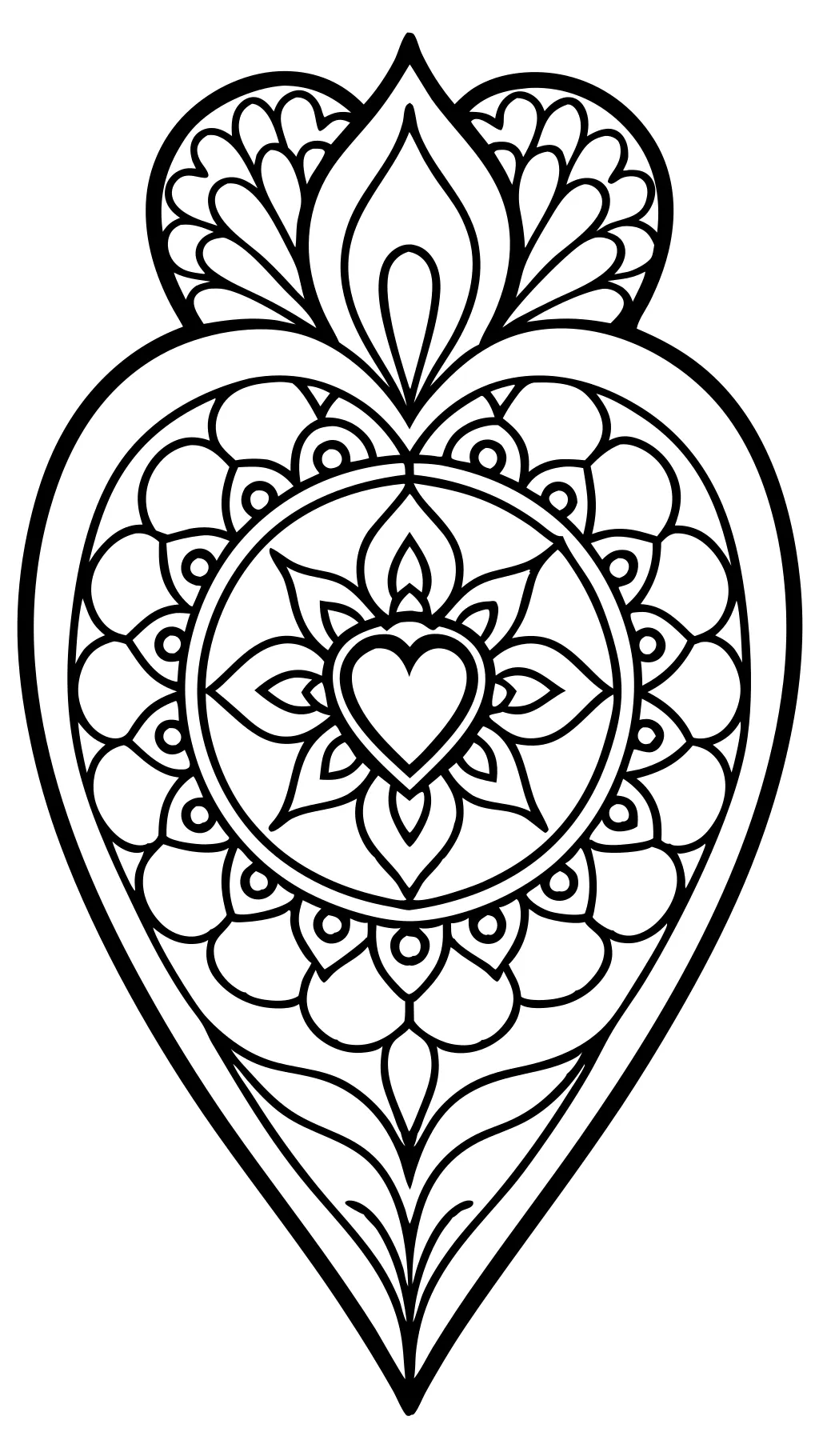 mandala heart coloring pages